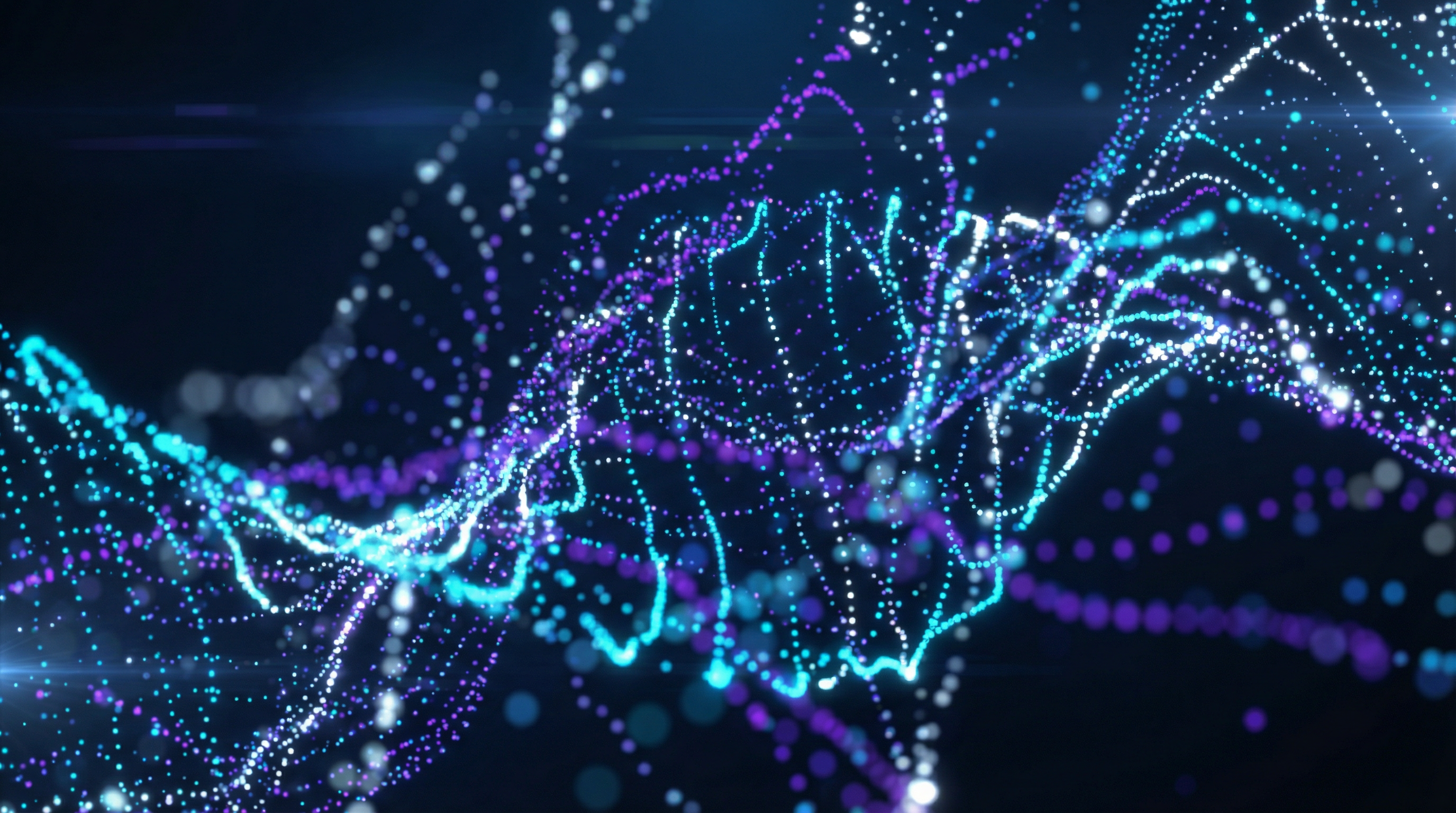 AI data visualization with 3D particles